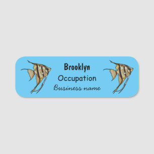 Angelfish Cartoon Illustration Namensschild