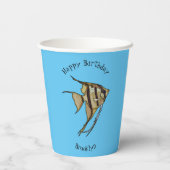 Angelfish Cartoon Illustration Pappbecher (Rückseite)