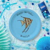 Angelfish Cartoon Illustration Pappteller (Party)