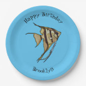 Angelfish Cartoon Illustration Pappteller (Vorderseite)