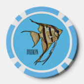 Angelfish Cartoon Illustration Pokerchips (Rückseite)