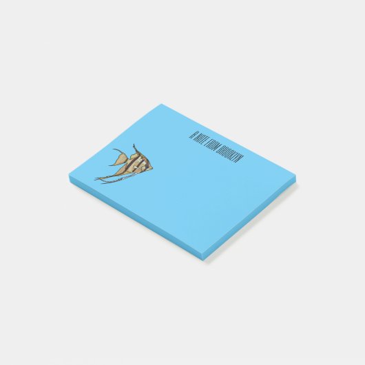 Angelfish Cartoon Illustration Post-it Klebezettel (angewinkelt)