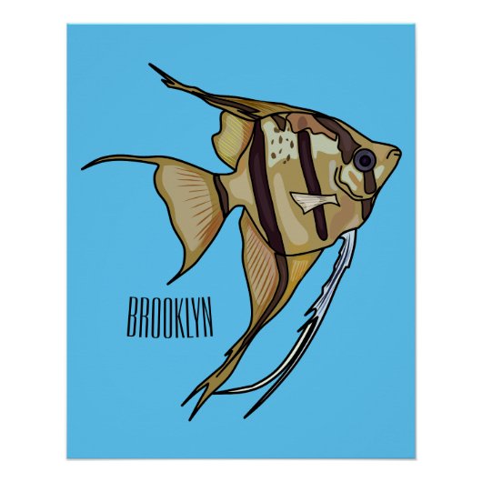 Angelfish Cartoon Illustration Poster (Vorderseite)