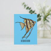 Angelfish Cartoon Illustration Postkarte (Stehend Vorderseite)