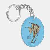 Angelfish Cartoon Illustration Schlüsselanhänger (Vorderseite links)
