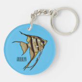 Angelfish Cartoon Illustration Schlüsselanhänger (Rückseite)