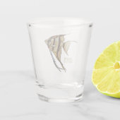 Angelfish Cartoon Illustration Schnapsglas (Rückseite)