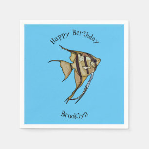 Angelfish Cartoon Illustration Serviette