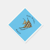Angelfish Cartoon Illustration Serviette (Ecke)