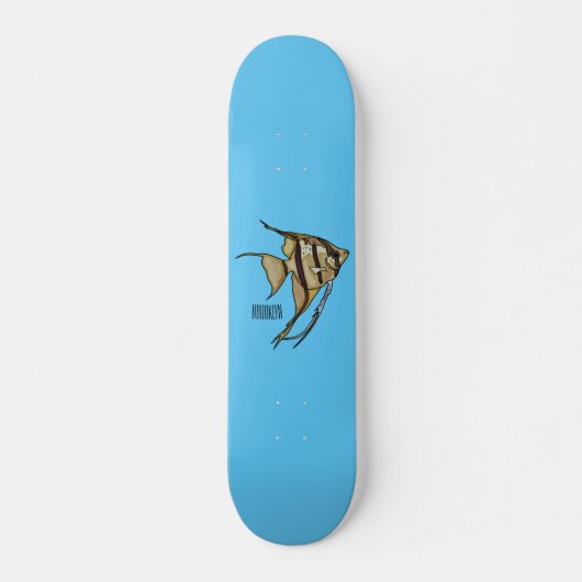 Angelfish Cartoon Illustration Skateboard (Vorne)