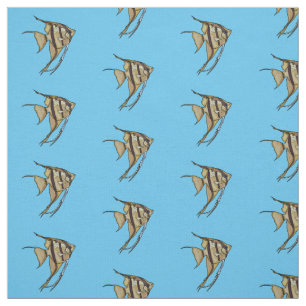 Angelfish Cartoon Illustration Stoff