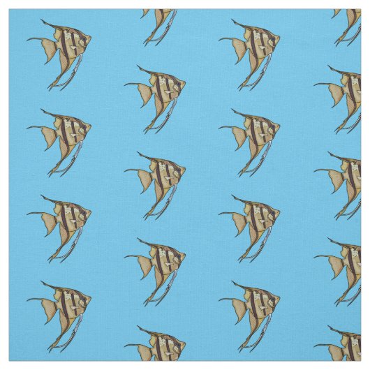 Angelfish Cartoon Illustration Stoff (Muster)