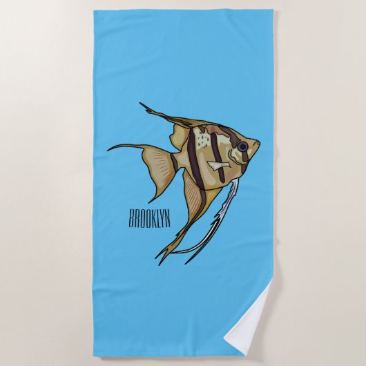 Angelfish Cartoon Illustration Strandtuch (Vorderseite)