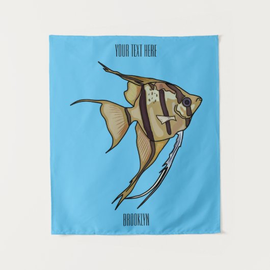 Angelfish Cartoon Illustration Wandteppich (Vorderseite)