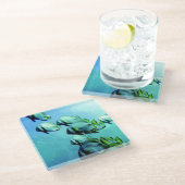 Angelfish Clear Blue Water Glasuntersetzer (Schrägansicht)