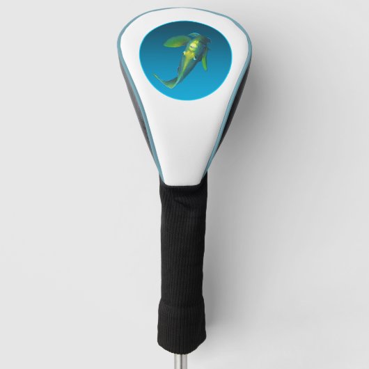 Angelfish - Design auf gradientenblauem Hintergrun Golf Headcover (Vorderseite)