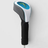 Angelfish - Design auf gradientenblauem Hintergrun Golf Headcover (angewinkelt)