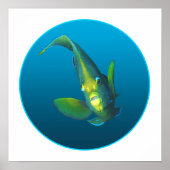 Angelfish - Design auf gradientenblauem Hintergrun Poster (Vorne)