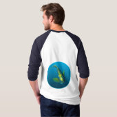 Angelfish - Design auf gradientenblauem Hintergrun T-Shirt (Schwarz voll)