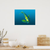 Angelfish - Elegante im Gradientenblau | Poster (Küche)