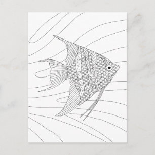 Angelfish-erwachsene Farbton-Postkarte Postkarte