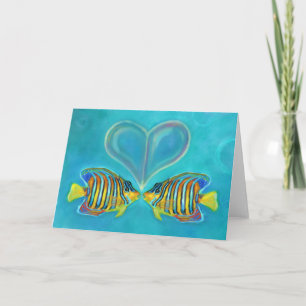 "Angelfish-Liebe-" Gruß-Karte - Kunst durch Charis Karte