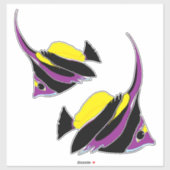Angelfish Tropisches Set Aufkleber (Blatt)