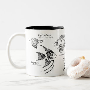 Angelfish u. Freund-Tasse (tropische Fische) Zweifarbige Tasse