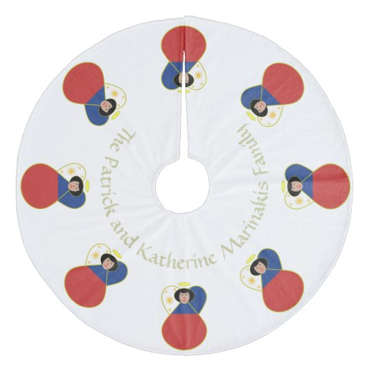 Angelflagge Filipino oder Philippinen Fleece Weihnachtsbaumdecke (Vorderseite)