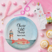 Angelfreunde 60. Geburtstag Wasserfarbe Pappteller (Party)