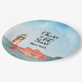 Angelfreunde 60. Geburtstag Wasserfarbe Pappteller (Schrägansicht)