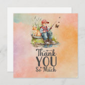 Angelfreunde fischen mit Katze Dankeskarte (Vorne/Hinten)