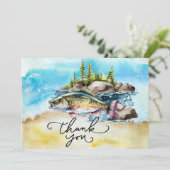 Angelfreunde im Aquarellstil Dankeskarte (Stehend Vorderseite)