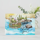 Angelfreunde im Aquarellstil Dankeskarte (Stehend Vorderseite)