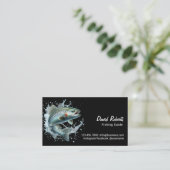 Angelführer Angelchartern Schlicht Schwarz Visitenkarte (Stehend Vorderseite)