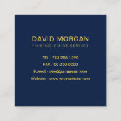 Angelführer Logos für Seeschiffe und Gold Quadratische Visitenkarte (Rückseite)