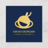 Angelführer Logos für Seeschiffe und Gold Quadratische Visitenkarte (Vorderseite)