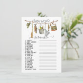 Angelgestänge Kleine Baby Word Scramble Einladung (Stehend Vorderseite)