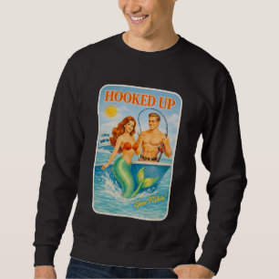 Angelhaken-Fischerei-Pin-Up-Meerjungfrau Lustig Re Sweatshirt