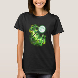Angelhaken Heult den Mond an Grünes Tie Dye 3 H T-Shirt