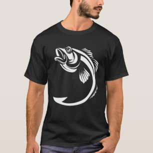 Angelhaken Minimal Art Bassfischer Angler T-Shirt