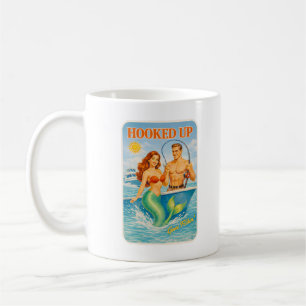 Angelhaken Pin-Up Meerjungfrau Lustiger Retro Fisc Kaffeetasse