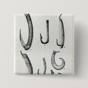 Angelhaken von prähistorischem und von Uncivilise Button