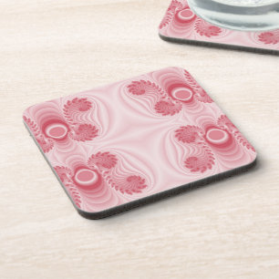 Angelheart Pink Fraktal Design Getränkeuntersetzer
