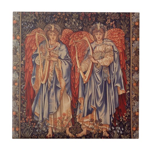 Angeli Laudantes von Sir Edward Coley Burne Jones Fliese (Vorderseite)