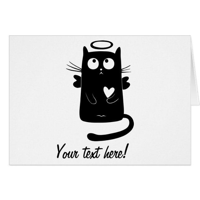 Angelic Black Cat Cartoon (Vorderseite (Horizontal))