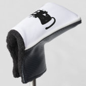 Angelic Black Cat Cartoon Golf Headcover (3/4 Vorderseite)