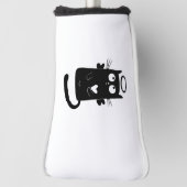 Angelic Black Cat Cartoon Golf Headcover (Rotieren 90)