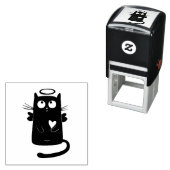 Angelic Black Cat Cartoon Permastempel (Beispiel)