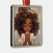 Angelic Black Engel Christmas Delight Ornament Aus Metall (Rechts)